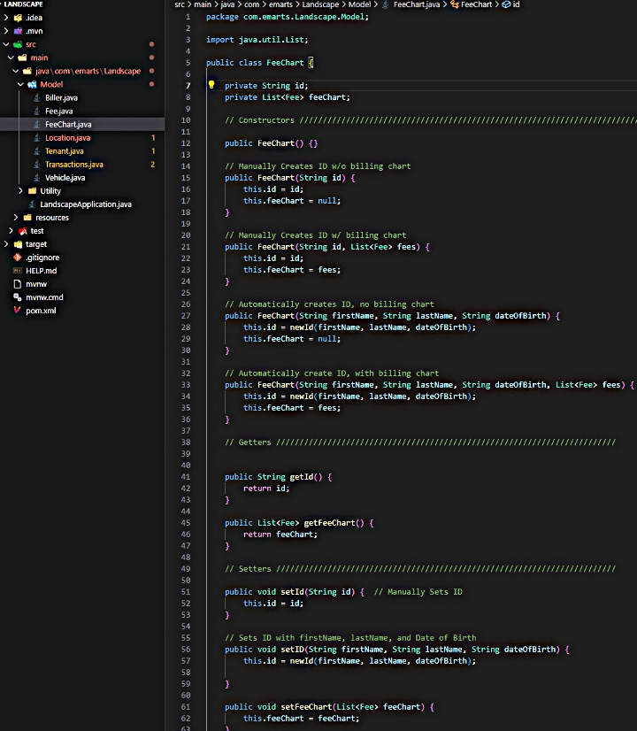 Model code from Evan's 'Landscape' project.