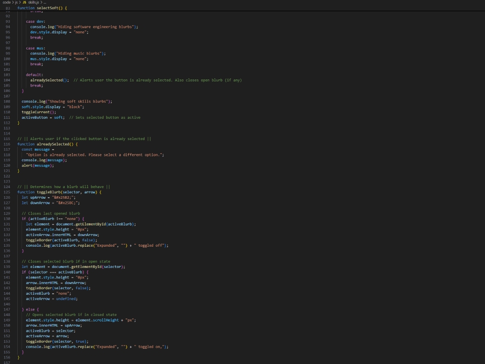 Excerpts of code for this website.