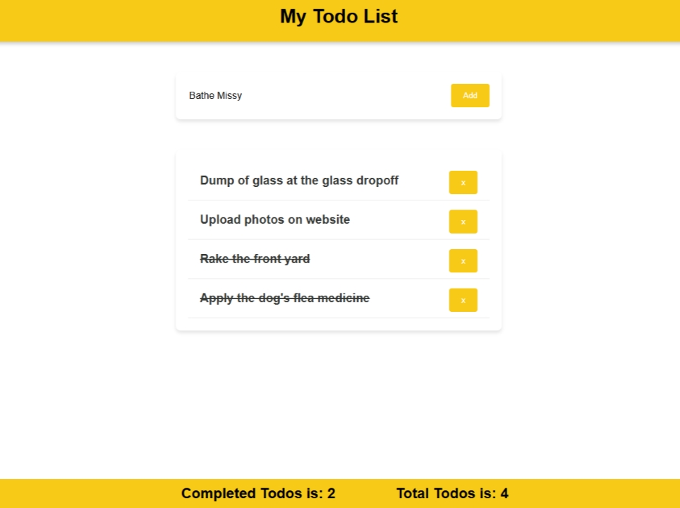 Image of the completed web app.